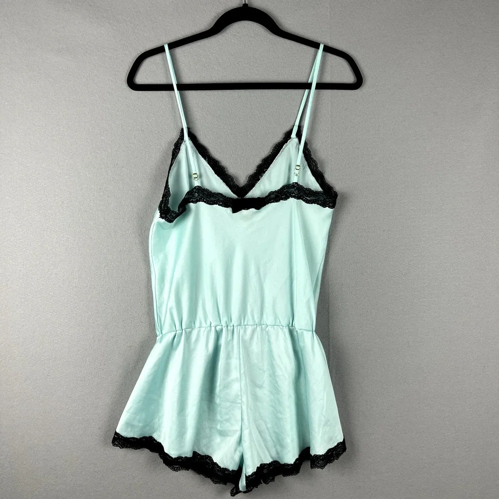 Kate Spade Satin Lingerie Romper Womens Medium Lace‎ Trim Fairy Dainty Delicate